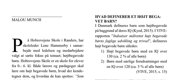 FAGLIG ARTIKEL: Højt begavede børn